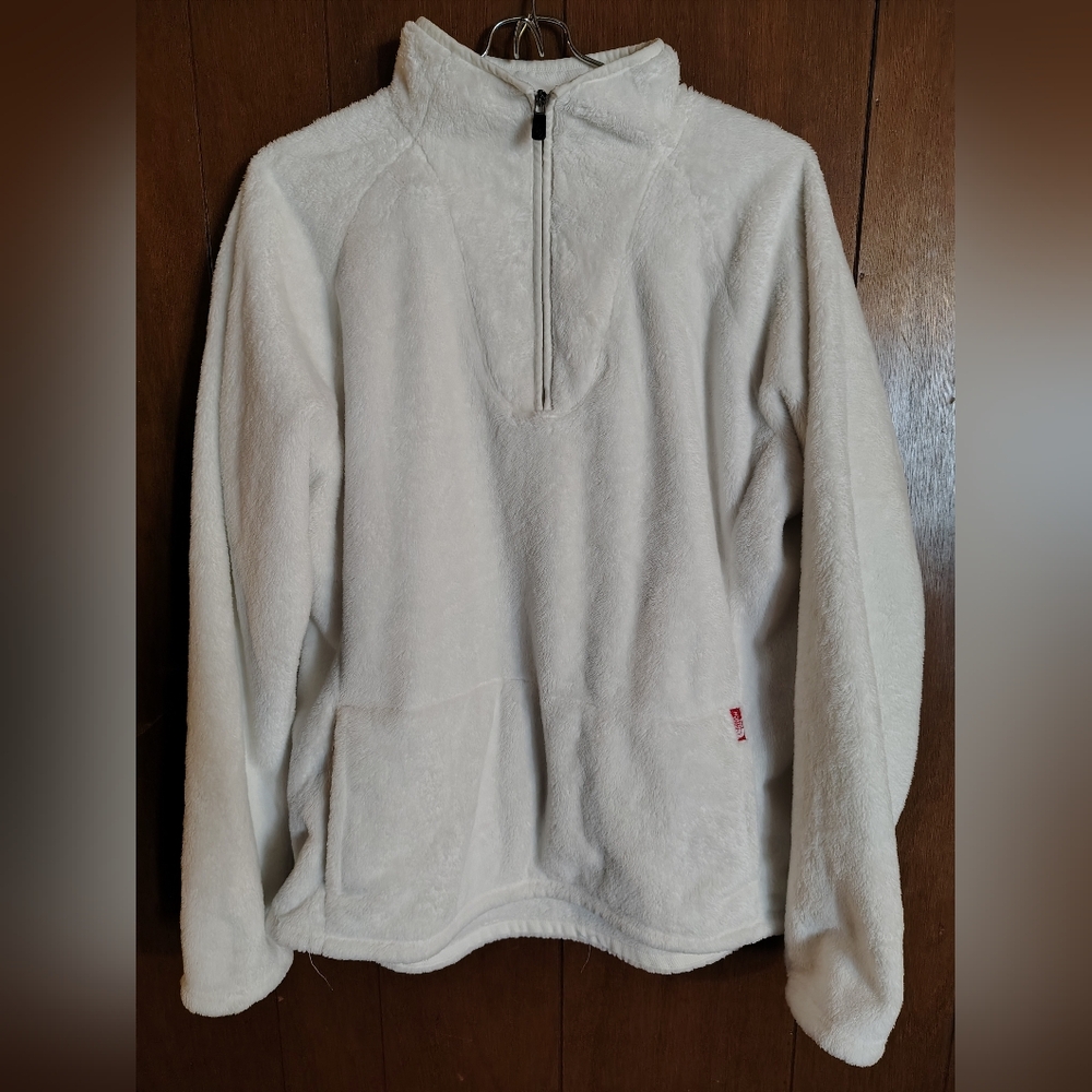 The North Face Quarter Zip Front Pocket Fuzzy Super Soft Pullover Fleece Size XL